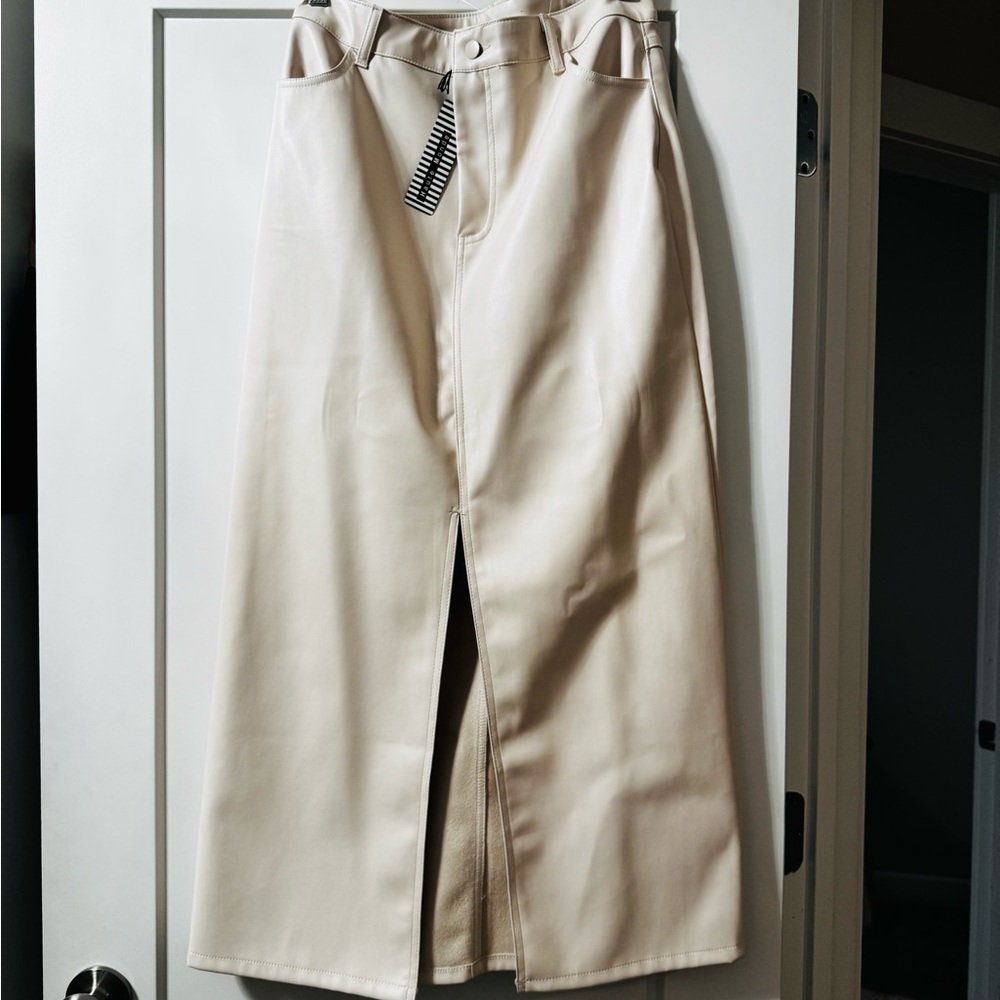 Faux Leather Midi Skirt
